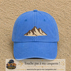 Casquette Bleu ciel délavé 100% coton avec motif Montagnes bohèmes 5 cm - image principale