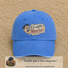 Casquette baseball Bleu ciel délavé 100% coton avec visuel Ça suffit Maurice avec personnage 7 cm - image produit principale
