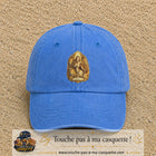 Casquette baseball Bleu ciel délavé 100% coton avec motif Lion astrologique 7 cm - image principale