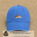 Casquette Bleu ciel délavé 100% coton avec motif Montagnes bohèmes 3 cm - image principale