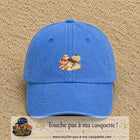 Casquette Bleu ciel délavé 100% coton avec motif Pâtisseries gourmandes 5 cm - image principale