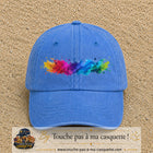 Casquette baseball Bleu ciel délavé 100% coton avec visuel Éclaboussure peinture 7 cm - image produit principale