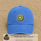 Casquette Bleu ciel délavé motif Kiwi frais 7 cm - vue principale