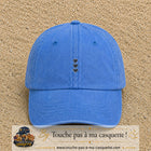 Casquette Bleu ciel délavé motif Trio de cœurs 3 cm - vue principale