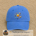 Casquette baseball Bleu ciel délavé 100% coton avec visuel Système solaire 7 cm - image produit principale
