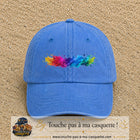 Casquette baseball Bleu ciel délavé 100% coton avec visuel Éclaboussure peinture 5 cm - image produit principale