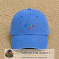 Casquette baseball Bleu ciel délavé 100% coton avec visuel Prénom Pierre coloré 3 cm - image produit principale