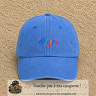 Casquette baseball Bleu ciel délavé 100% coton avec visuel Prénom Pierre coloré 3 cm - image produit principale