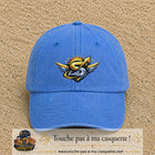 Casquette baseball Bleu ciel délavé 100% coton avec visuel Éclair ailé sport 7 cm - image produit principale