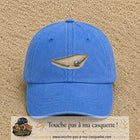 Casquette baseball Bleu ciel délavé 100% coton avec motif Terrain de pétanque 7 cm - image principale