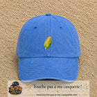 Casquette baseball Bleu ciel délavé 100% coton avec visuel Épi de maïs 5 cm - image produit principale
