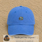 Casquette Bleu ciel délavé motif Pêche sportive 3 cm - vue principale