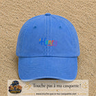 Casquette baseball Bleu ciel délavé 100% coton avec visuel Prénom Henry coloré 3 cm - image produit principale
