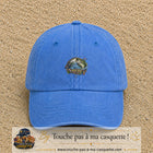 Casquette Bleu ciel délavé motif Pêche passion 5 cm - vue principale