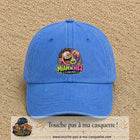 Casquette baseball Bleu ciel délavé 100% coton avec visuel Miam de nez 7 cm - image produit principale