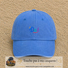 Casquette baseball Bleu ciel délavé 100% coton avec visuel Dad coloré 3 cm - image produit principale