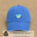 Casquette baseball Bleu ciel délavé 100% coton avec visuel Cygne sur lac 5 cm - image produit principale