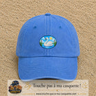 Casquette baseball Bleu ciel délavé 100% coton avec visuel Cygne sur lac 5 cm - image produit principale