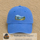 Casquette baseball Bleu ciel délavé 100% coton avec motif Paysage montagne lac 5 cm - image principale