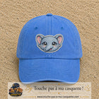 Casquette Bleu ciel délavé motif Éléphant kawaii 7 cm - vue principale