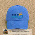 Casquette Bleu ciel délavé 100% coton avec motif Out of Office vague soleil 7 cm - image principale