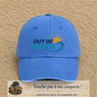 Casquette Bleu ciel délavé 100% coton avec motif Out of Office vague soleil 7 cm - image principale