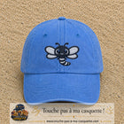 Casquette Bleu ciel délavé motif Abeille souriante 7 cm - vue principale