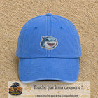 Casquette Bleu ciel délavé motif Requin fun 5 cm - vue principale