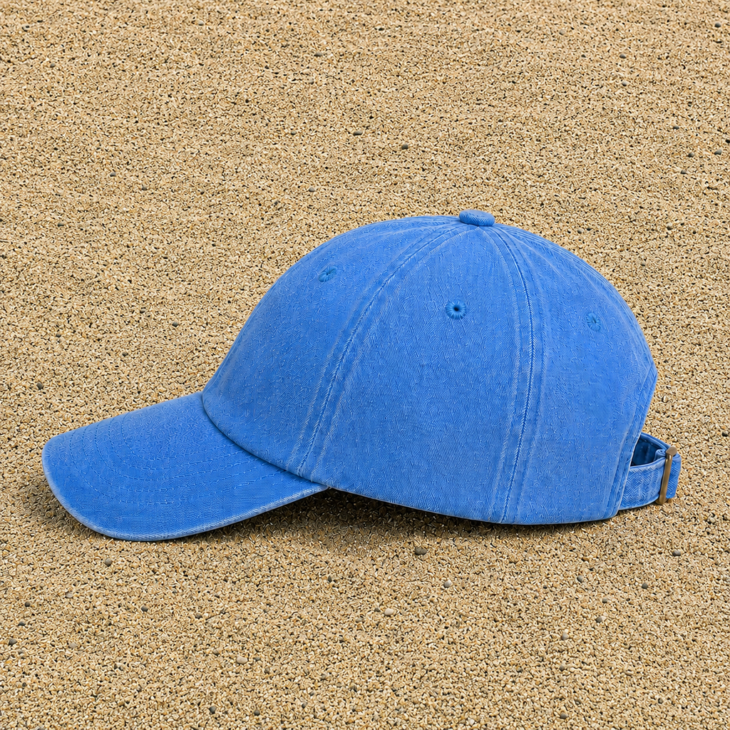 Casquette Bleu ciel délavé motif Vache noir blanc 5 cm - vue 5