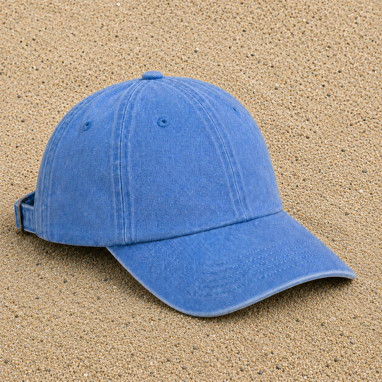 Casquette Bleu ciel délavé motif Vive le soleil 5 cm - vue 4