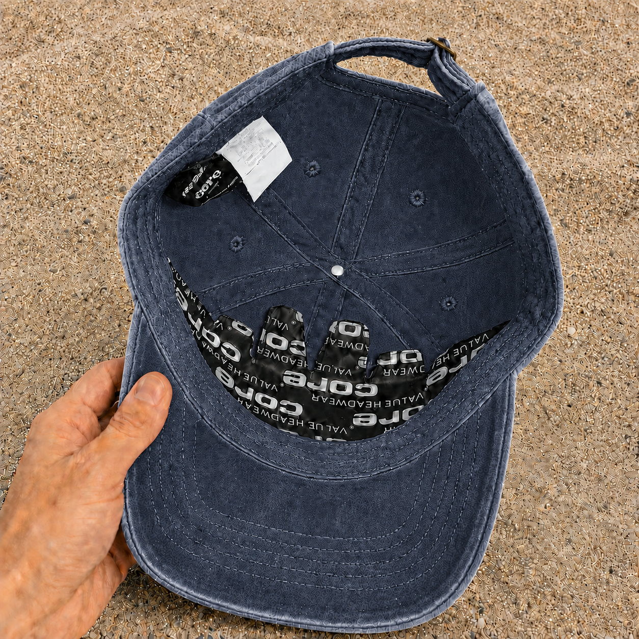 Casquette baseball Bleu marine délavé 100% coton avec visuel Love calligraphie 5 cm - image pack couleur 5