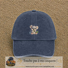 Image principale produit87moyenBM - casquette Bleu marine délavé avec visuel Koala bambou 5 cm