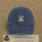 Image principale produit88moyenBM - casquette Bleu marine délavé avec visuel Ourson casquette 5 cm