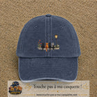 Image principale produit195grosBM - casquette Bleu marine délavé avec visuel Chats réverbère 7 cm