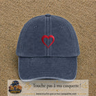 Image principale produit138moyenBM - casquette Bleu marine délavé avec visuel Cœur rouge 5 cm