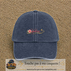 Casquette Bleu marine délavé avec motif Prénom Valérie fleuri en 3 cm – vue principale