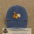 Image principale casquette Bleu marine délavé avec motif Abeille et miel 7 cm