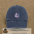 Casquette Bleu marine délavé avec motif Licorne et dragon sur un nuage en 5 cm – vue principale