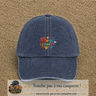 Casquette Bleu marine délavé avec motif Merci Prof coloré en 5 cm – vue principale