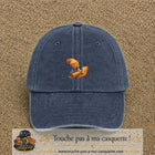 Casquette Bleu marine délavé motif Travail du bois logo 5 cm