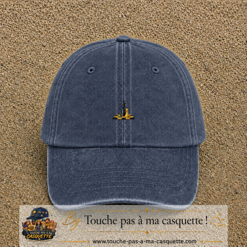 Image principale casquette Bleu marine délavé avec motif Échecs classiques 3 cm