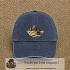 Casquette Bleu marine délavé avec motif Montagne sur carte avec boussole en 7 cm – vue principale