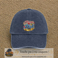 Casquette Bleu marine délavé avec motif I Love You My Dad couronné en 7 cm – vue principale