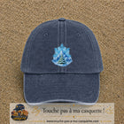 Casquette Bleu marine délavé avec motif Montagne enneigée et sapin en 7 cm – vue principale