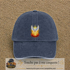 Casquette Bleu marine délavé motif Colombe lumineuse logo 7 cm