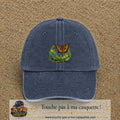 Image principale casquette Bleu marine délavé avec motif Papillon et lézard 7 cm