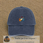 Image principale casquette Bleu marine délavé avec motif Fléchettes et billard 5 cm