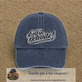 Casquette Bleu marine délavé avec motif Enfin retraité en 7 cm – vue principale