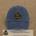 Casquette Bleu marine délavé avec motif Touche pas à ma Casquette en 7 cm – vue principale