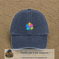 Casquette Bleu marine délavé motif Puzzle pop logo 5 cm